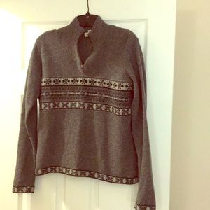 Eddie Bauer lambs wool gray sweater